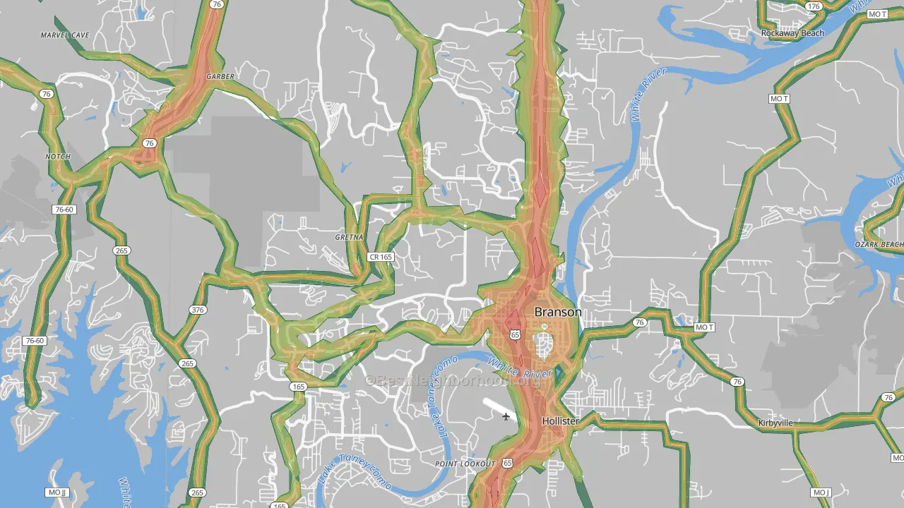 65616, MO Map of Noise Levels in 65616