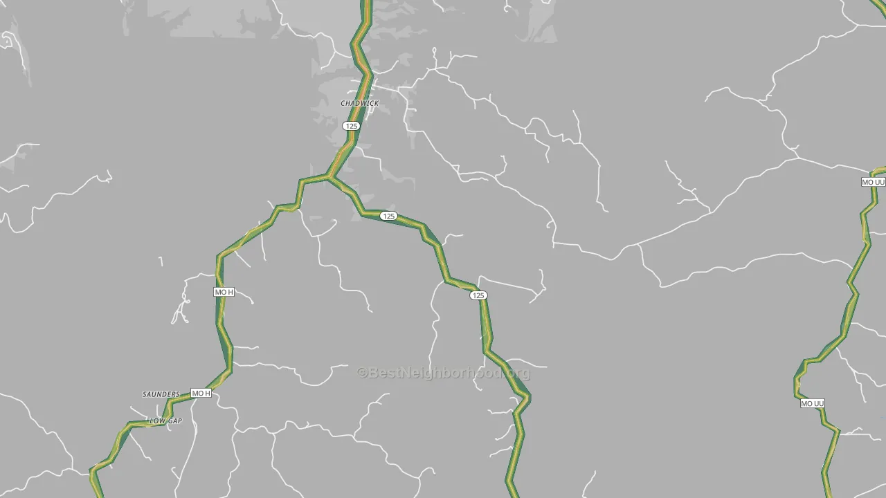 65629, MO Map of Noise Levels in 65629