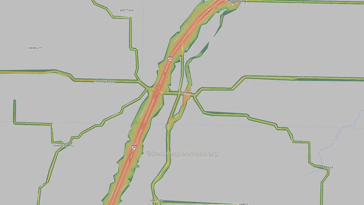 65632, MO Map of Noise Levels in 65632