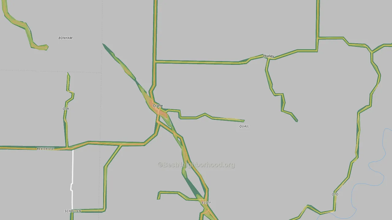 65633, MO Map of Noise Levels in 65633