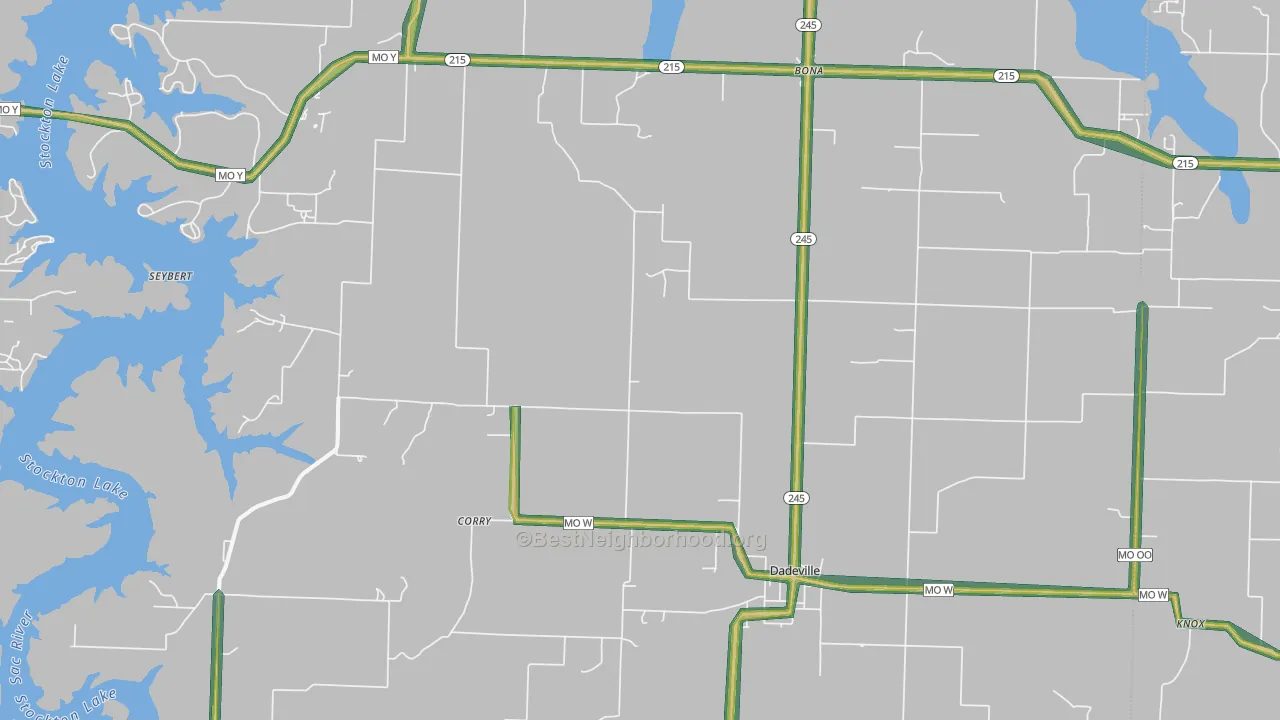 65635, MO Map of Noise Levels in 65635