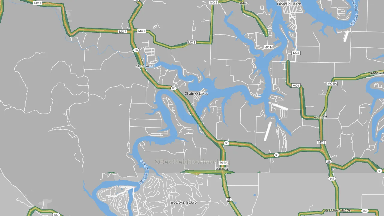65641, MO Map of Noise Levels in 65641