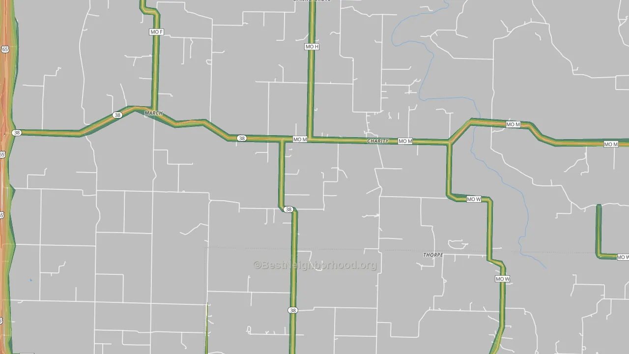 65644, MO Map of Noise Levels in 65644