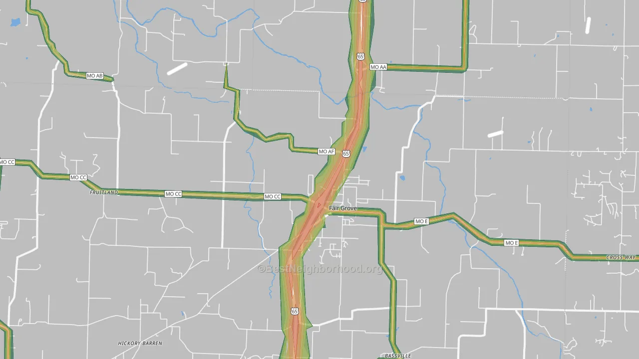 65648, MO Map of Noise Levels in 65648