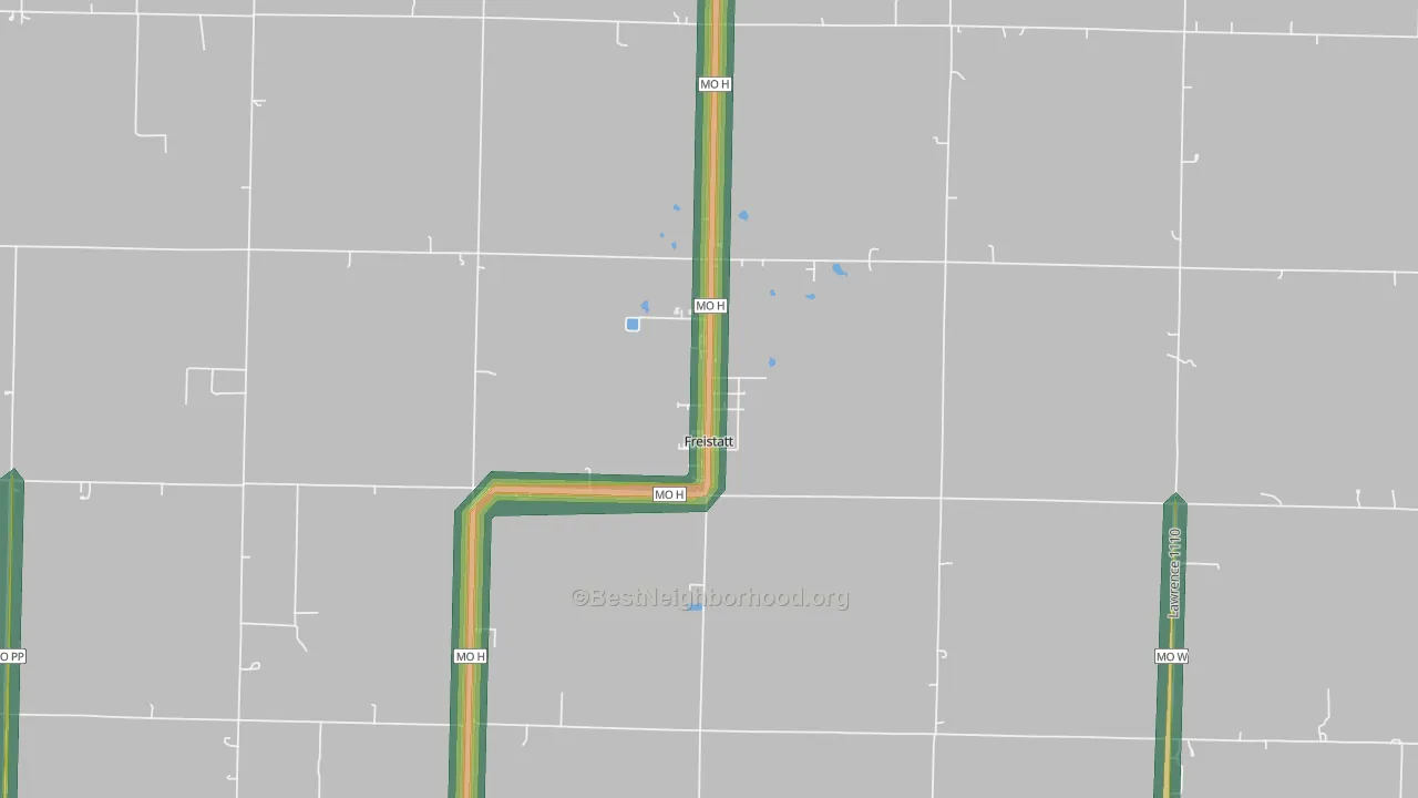 65654, MO Map of Noise Levels in 65654