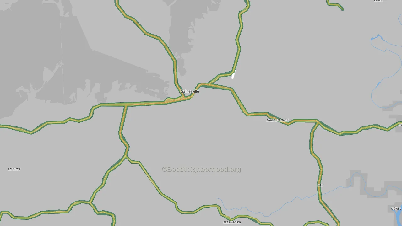 65655, MO Map of Noise Levels in 65655