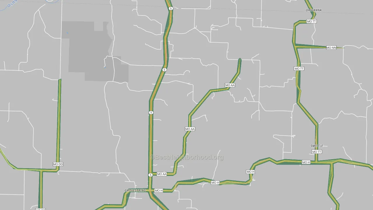 65662, MO Map of Noise Levels in 65662