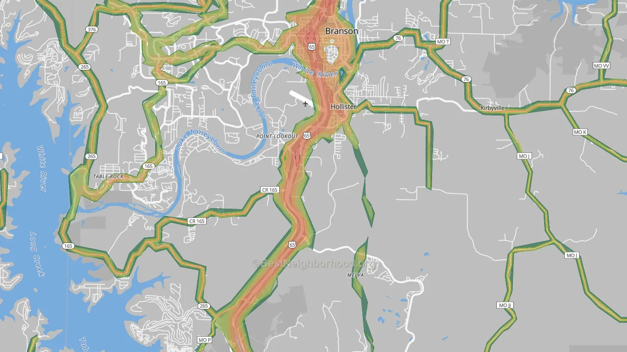 65672, MO Map of Noise Levels in 65672
