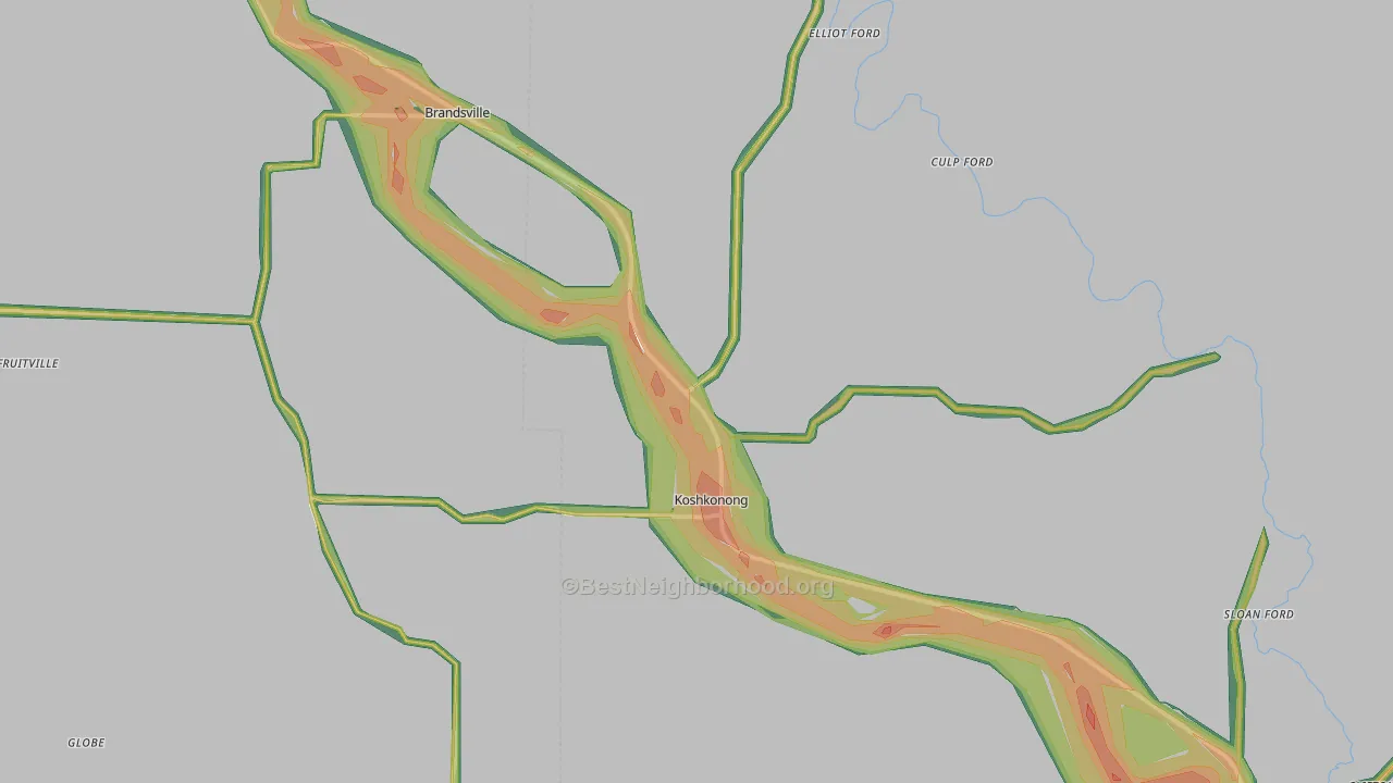 65692, MO Map of Noise Levels in 65692