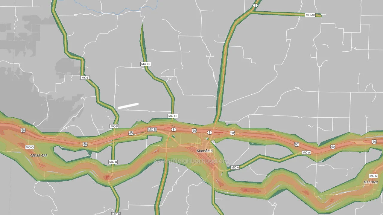 65704, MO Map of Noise Levels in 65704