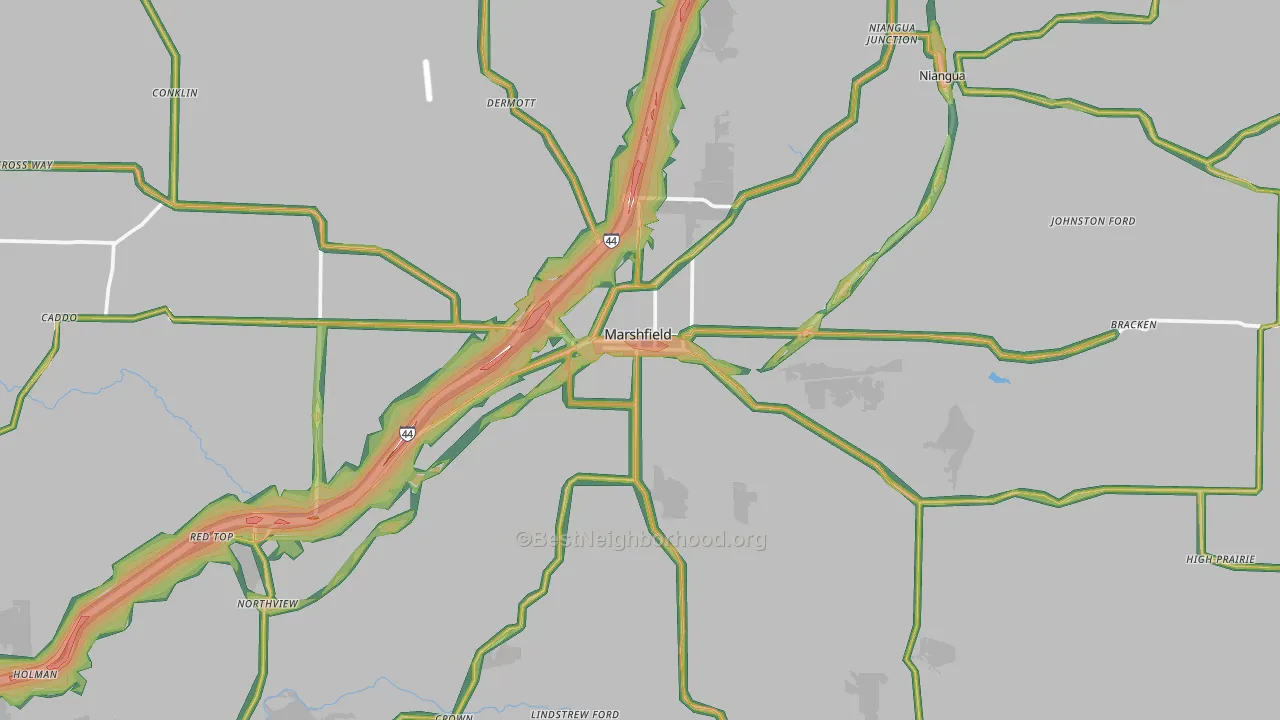 65706, MO Map of Noise Levels in 65706