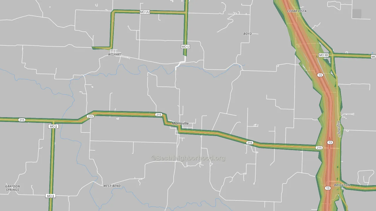 65710, MO Map of Noise Levels in 65710