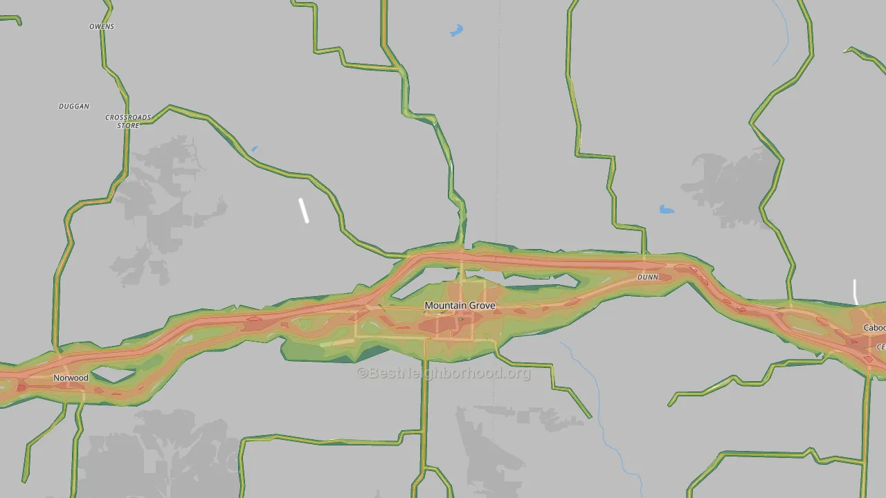65711, MO Map of Noise Levels in 65711