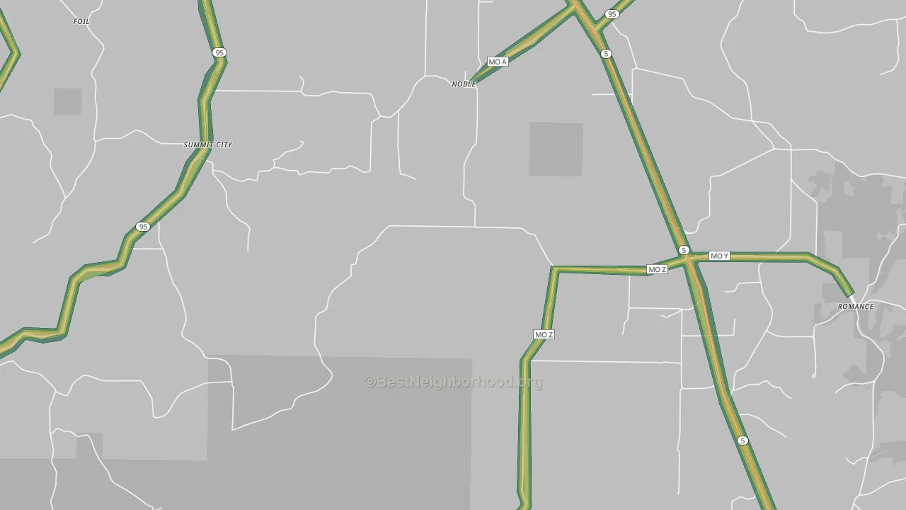 65715, MO Map of Noise Levels in 65715