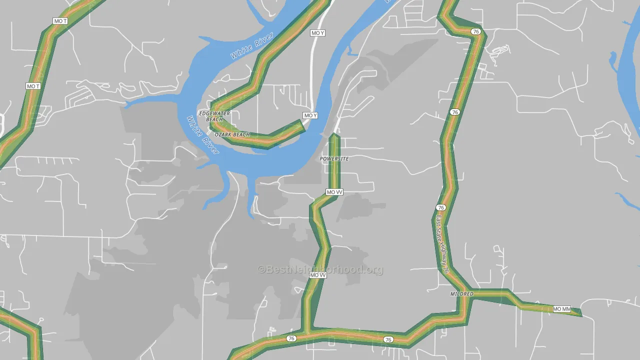 65731, MO Map of Noise Levels in 65731