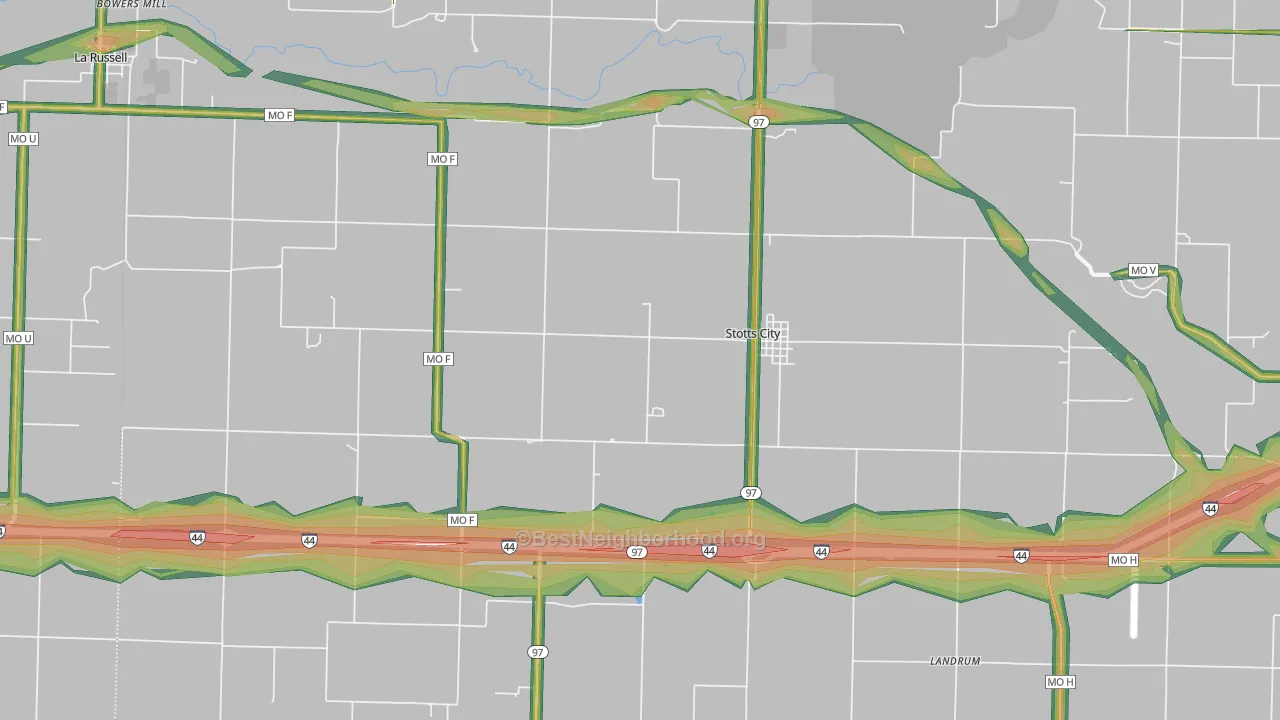 65756, MO Map of Noise Levels in 65756