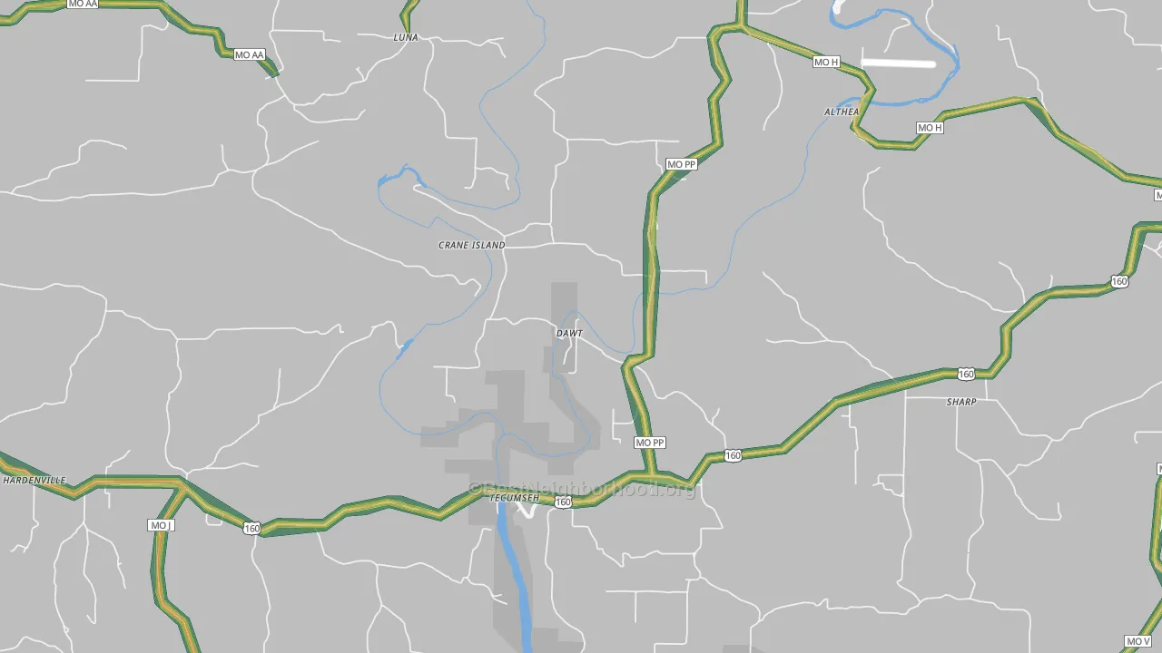 65760, MO Map of Noise Levels in 65760