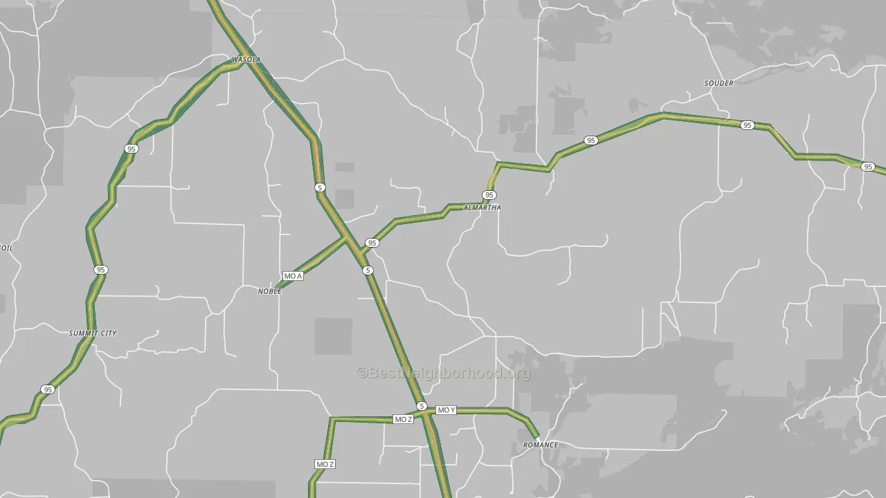 65773, MO Map of Noise Levels in 65773