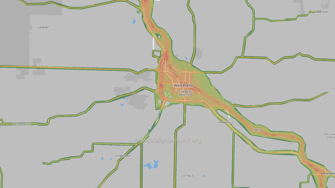 65775, MO Map of Noise Levels in 65775