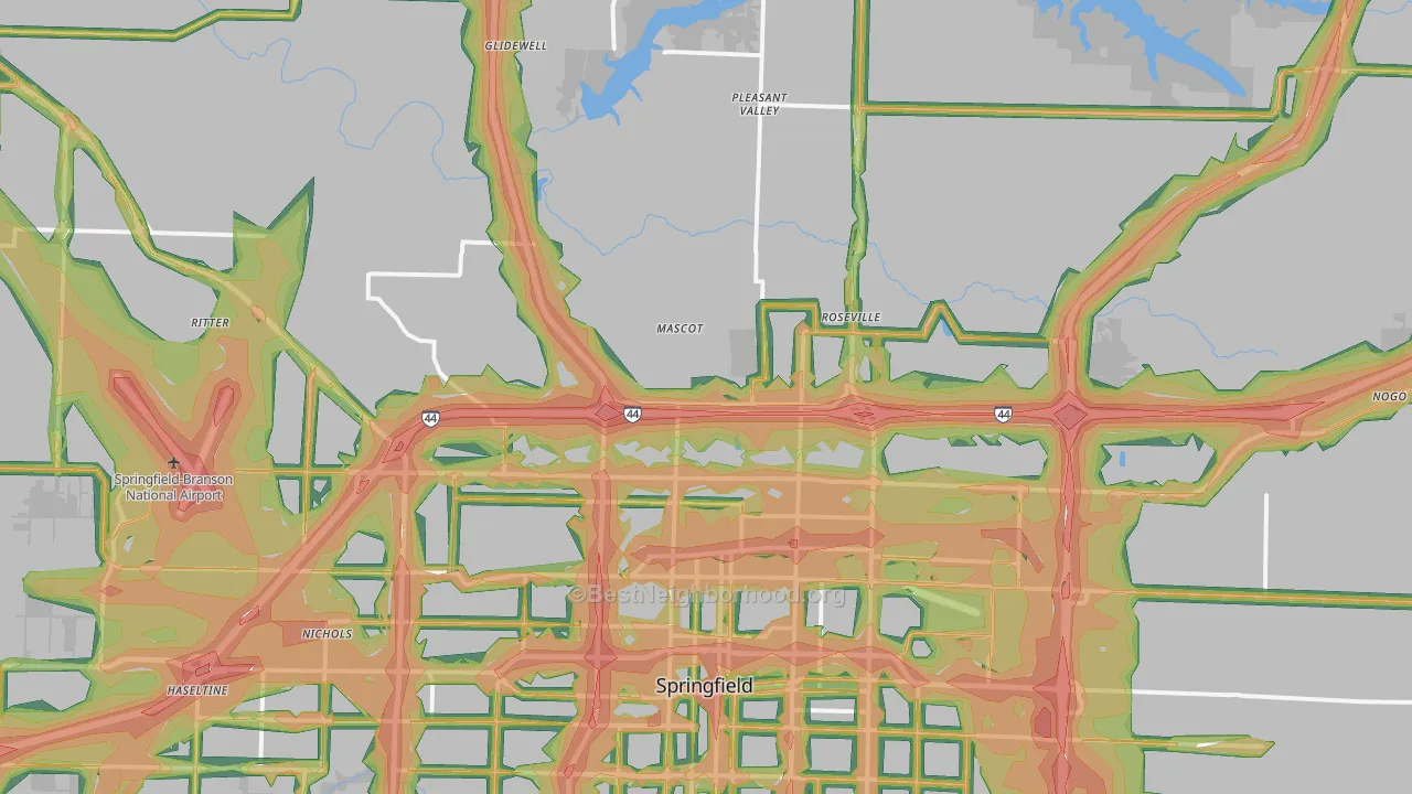 65803, MO Map of Noise Levels in 65803
