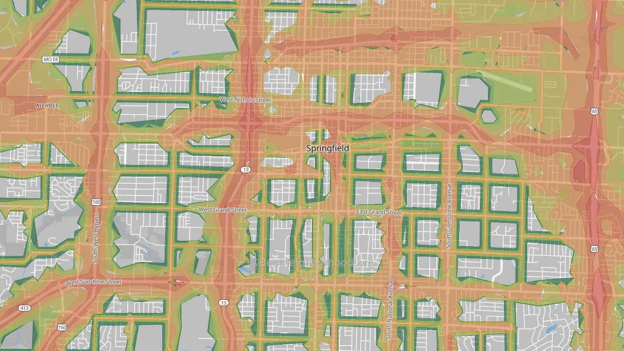 65806, MO Map of Noise Levels in 65806
