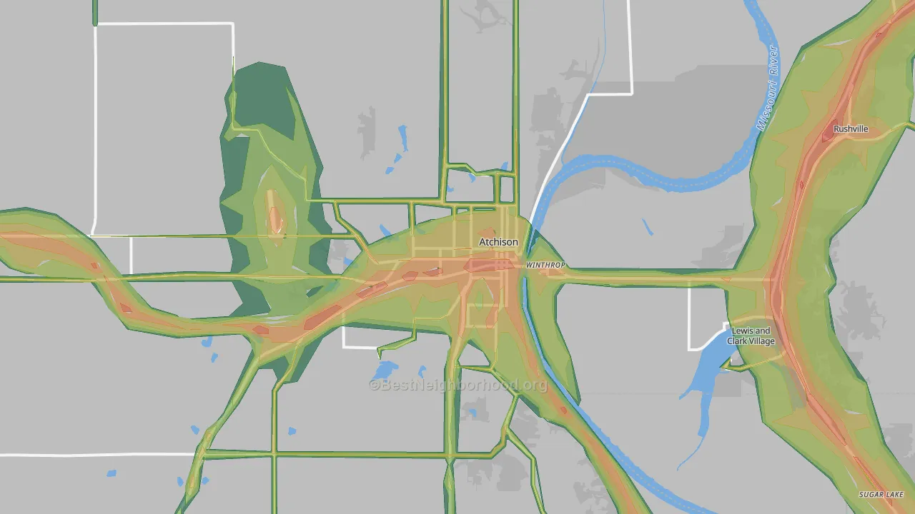 66002, KS Map of Noise Levels in 66002