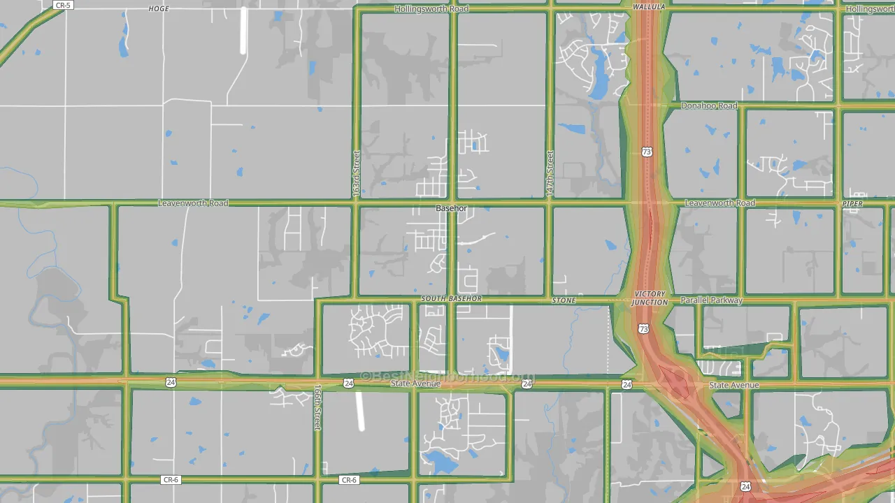 66007, KS Map of Noise Levels in 66007