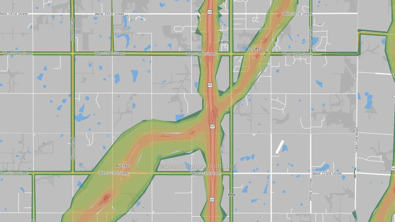 66013, KS Map of Noise Levels in 66013