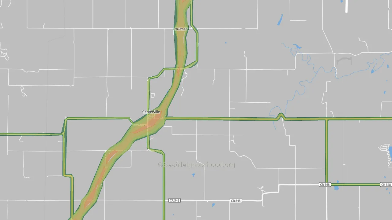 66014, KS Map of Noise Levels in 66014
