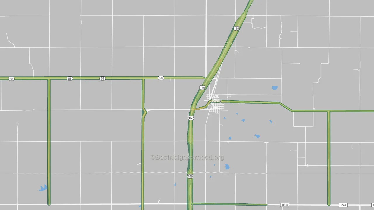 66015, KS Map of Noise Levels in 66015