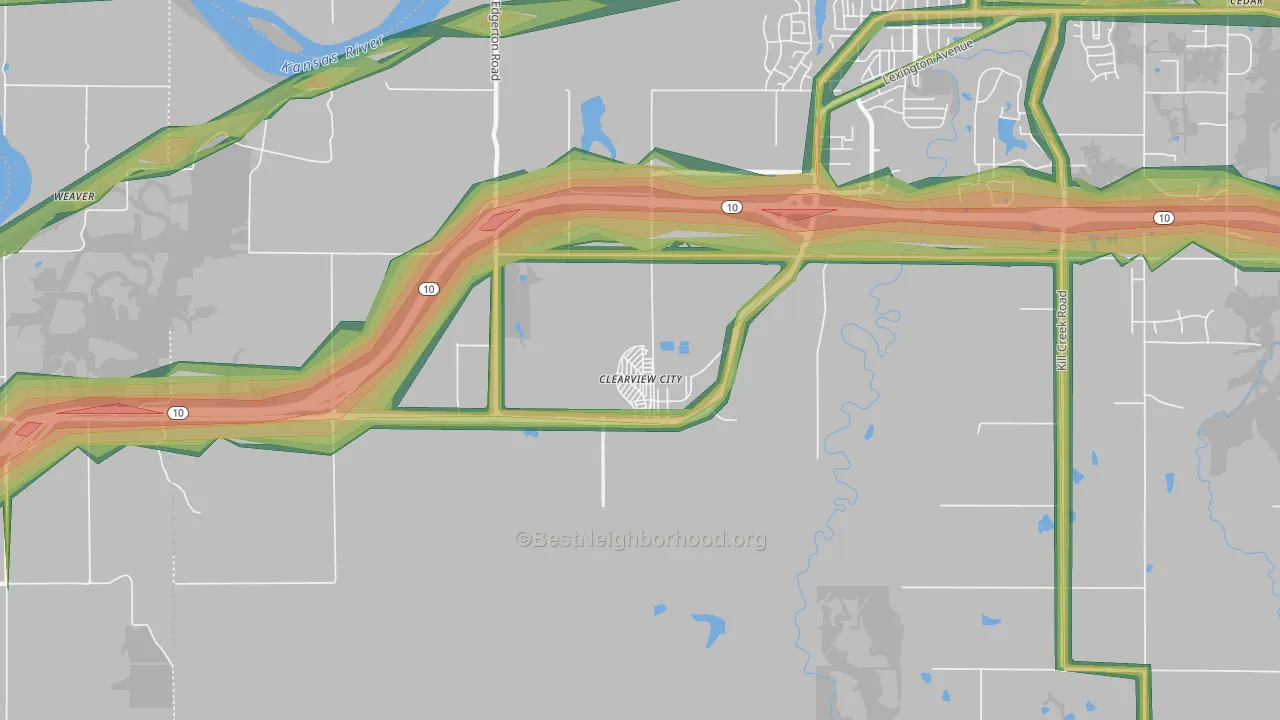66019, KS Map of Noise Levels in 66019