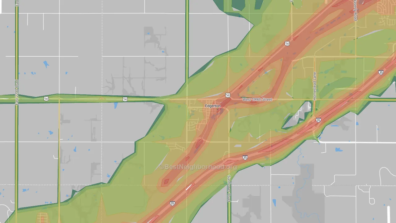 66021, KS Map of Noise Levels in 66021