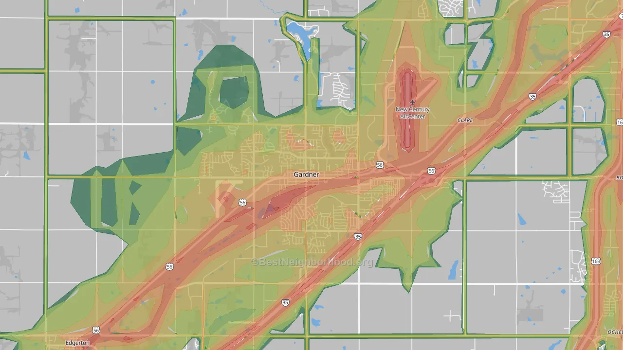 66030, KS Map of Noise Levels in 66030