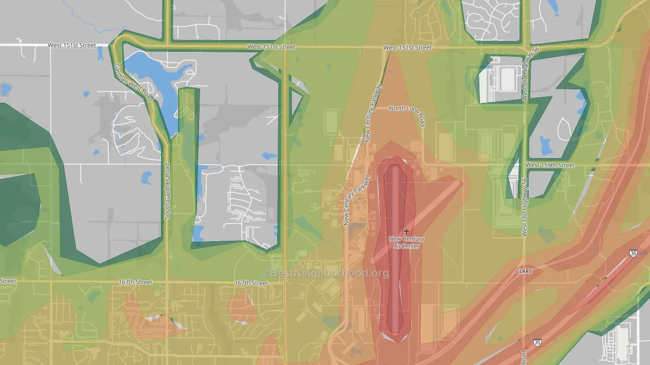 66031, KS Map of Noise Levels in 66031