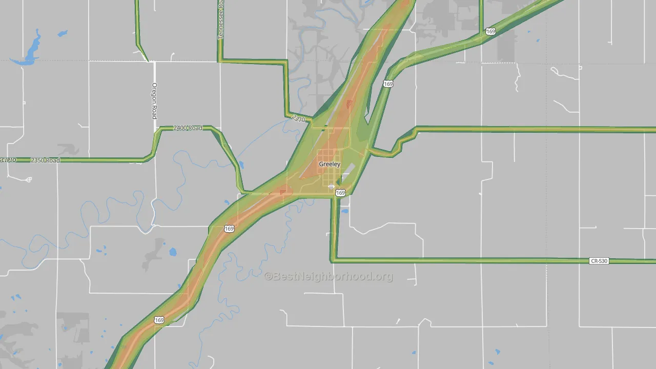 66033, KS Map of Noise Levels in 66033