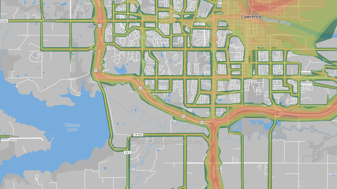 66047, KS Map of Noise Levels in 66047