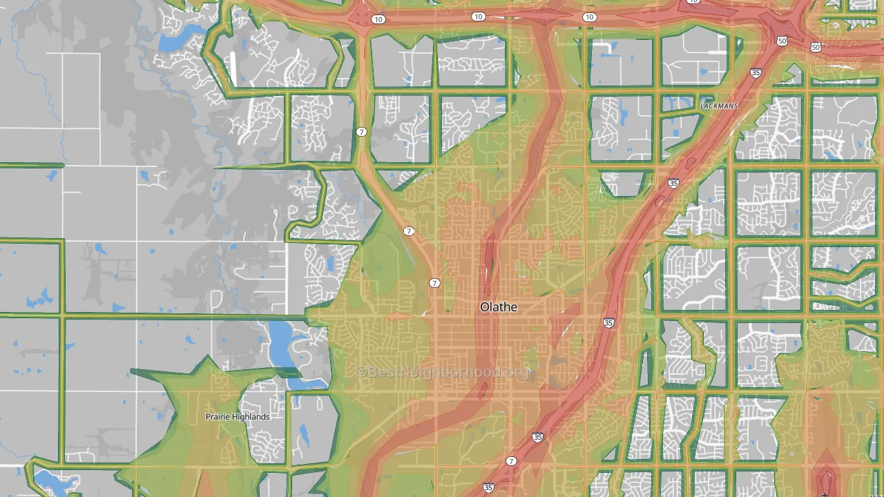 66061, KS Map of Noise Levels in 66061