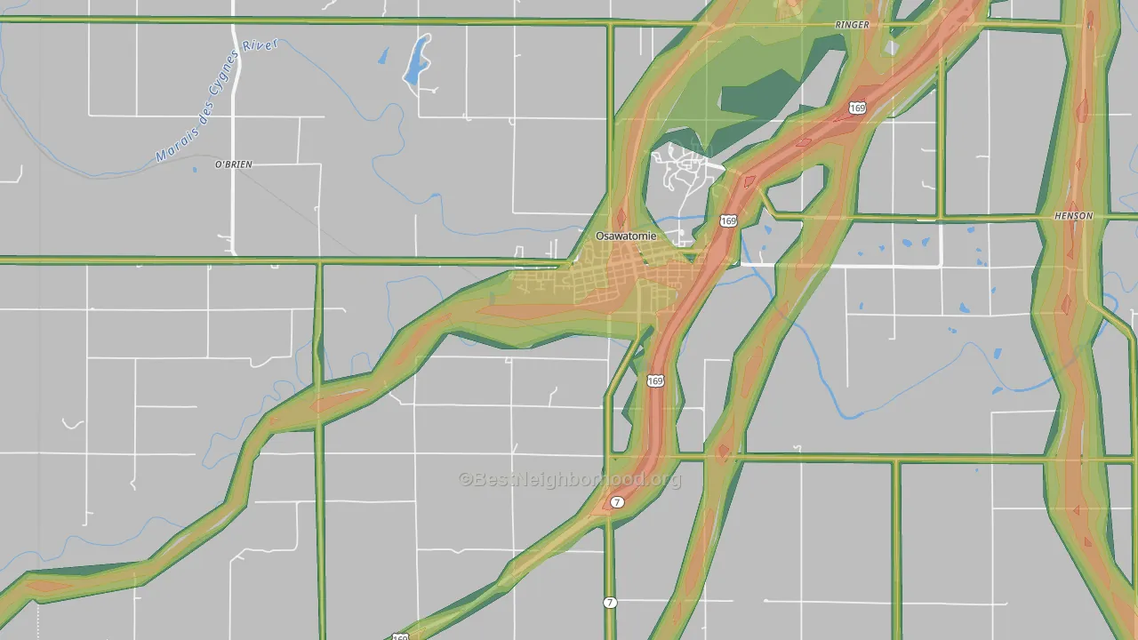 66064, KS Map of Noise Levels in 66064
