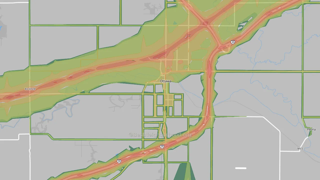 66067, KS Map of Noise Levels in 66067