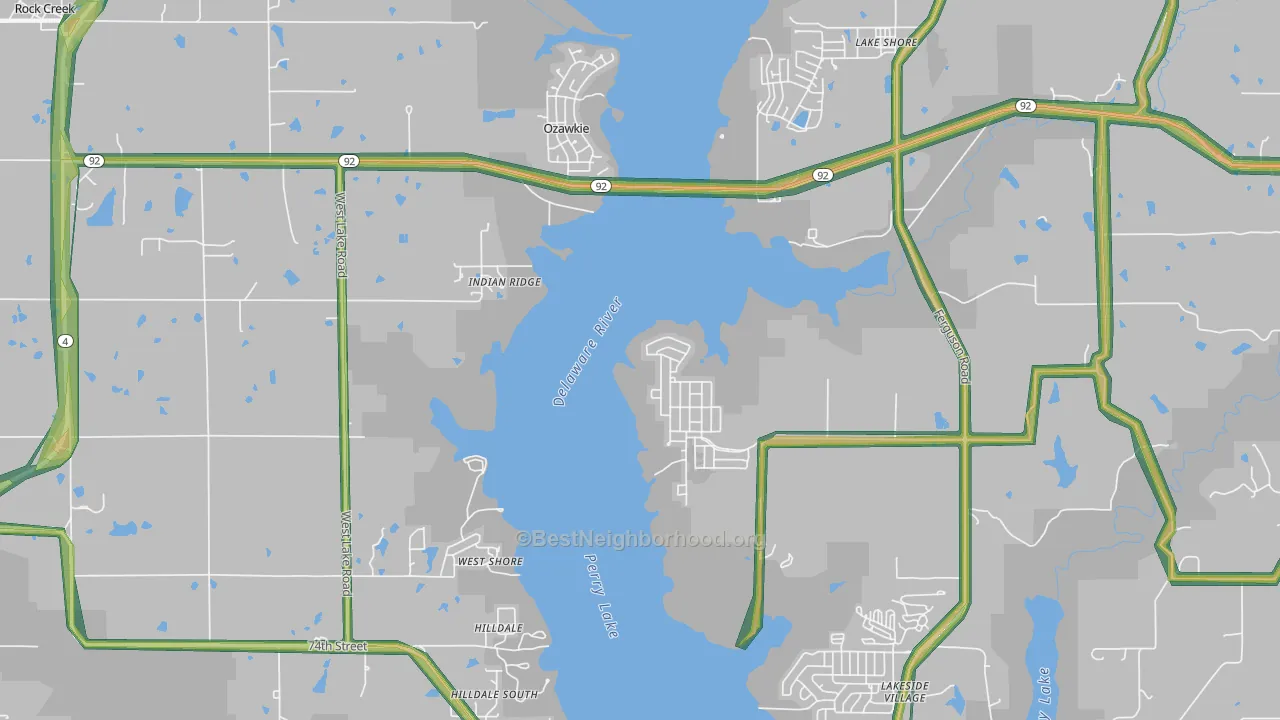 66070, KS Map of Noise Levels in 66070