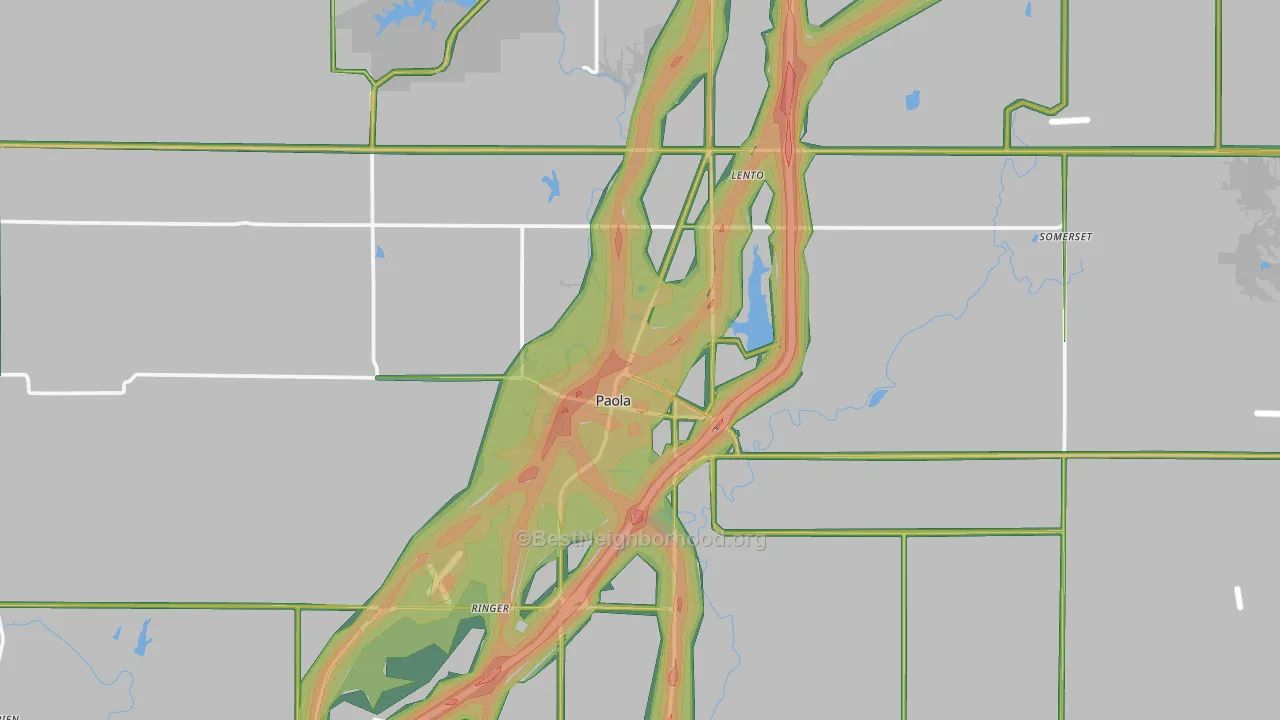 66071, KS Map of Noise Levels in 66071