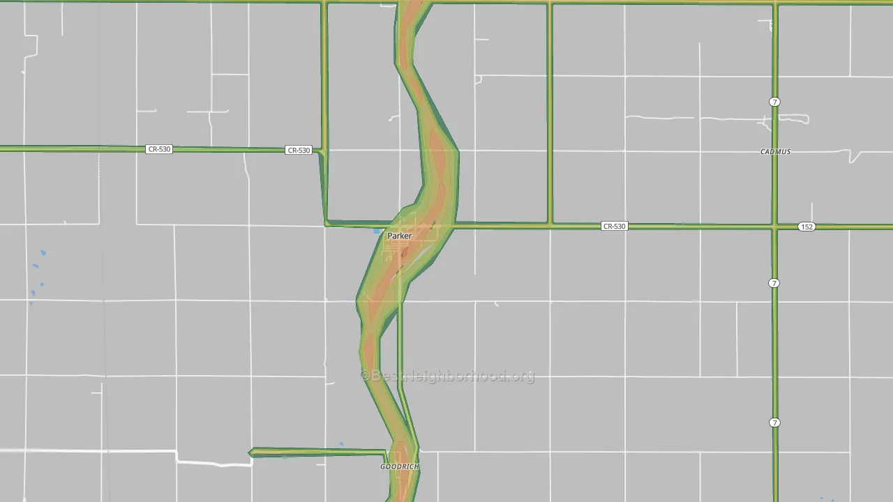 66072, KS Map of Noise Levels in 66072