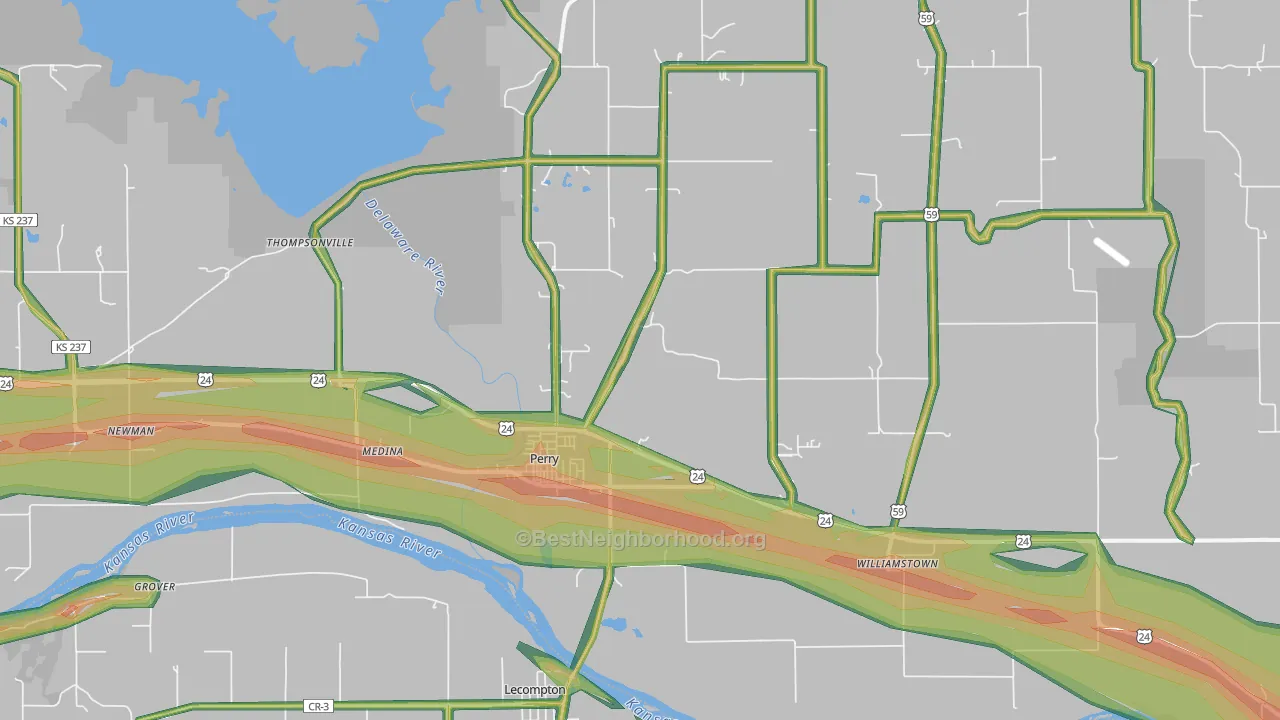 66073, KS Map of Noise Levels in 66073
