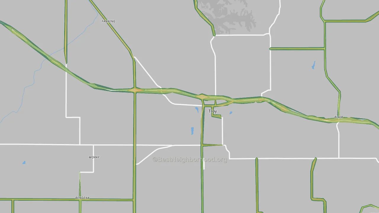 66087, KS Map of Noise Levels in 66087