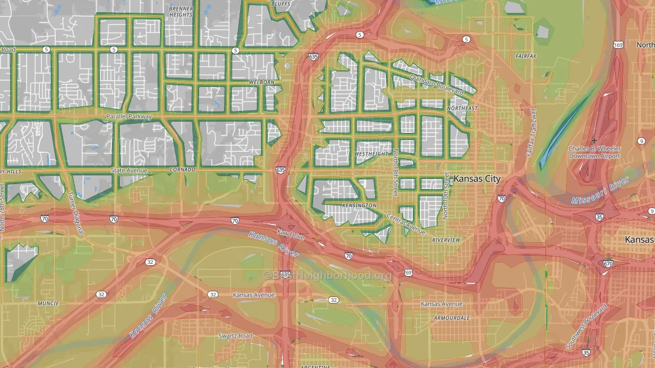 66102, KS Map of Noise Levels in 66102