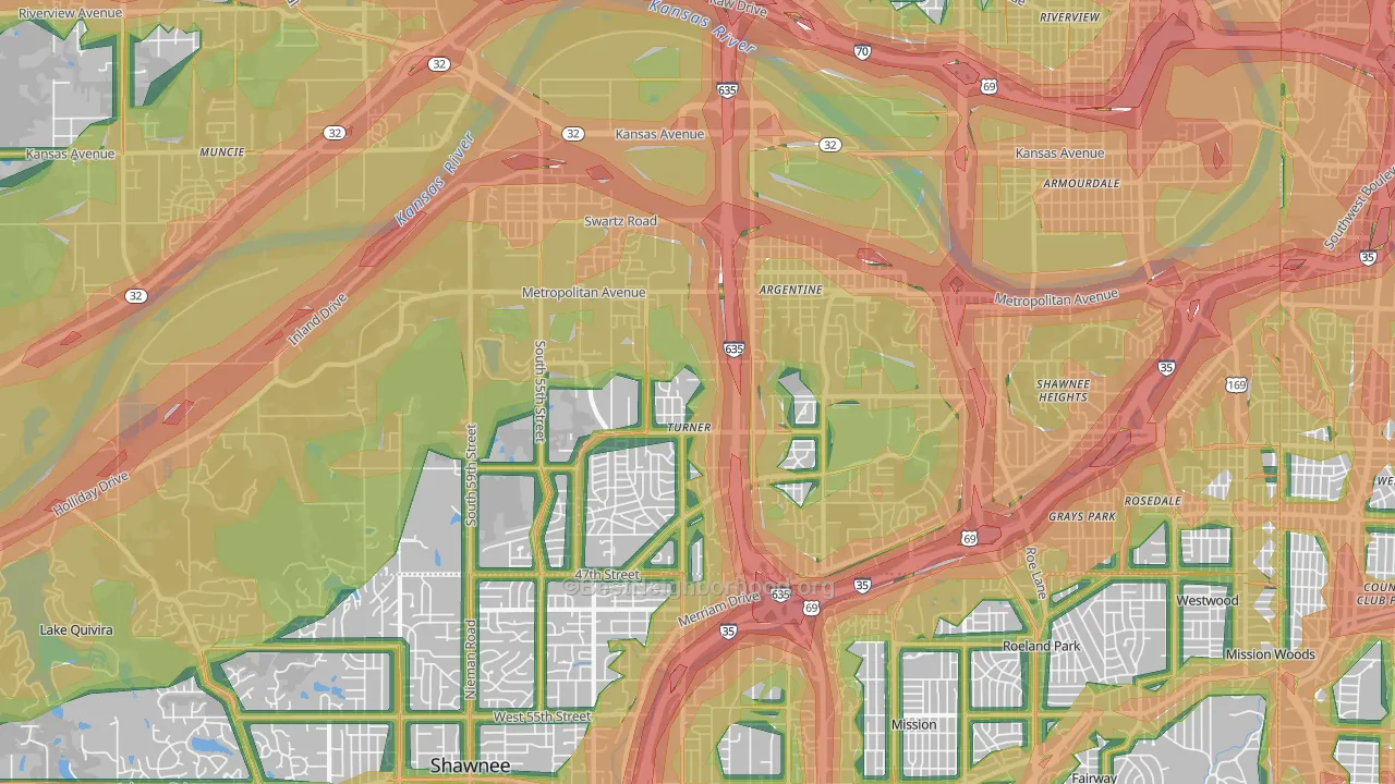 66106, KS Map of Noise Levels in 66106