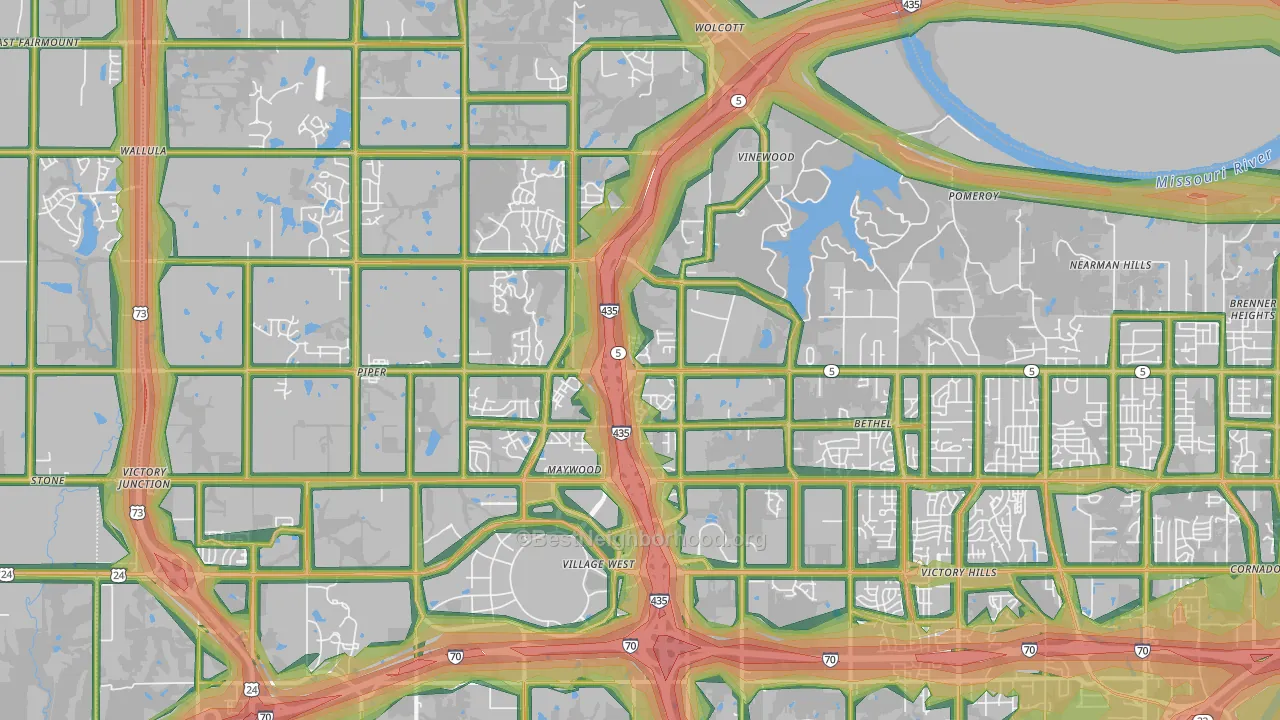 66109, KS Map of Noise Levels in 66109