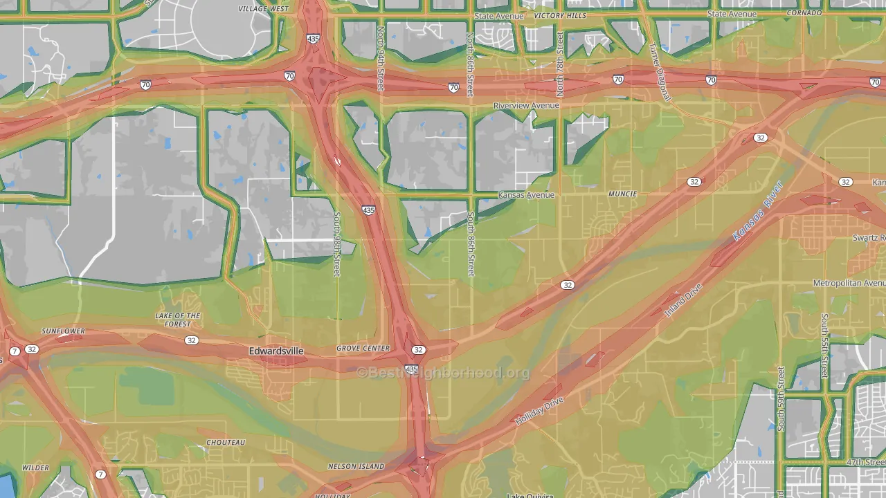 66111, KS Map of Noise Levels in 66111