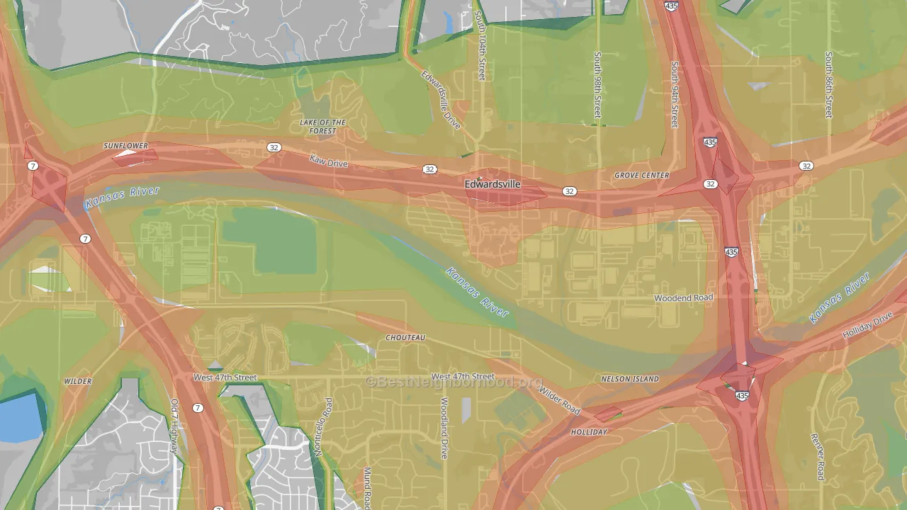 66113, KS Map of Noise Levels in 66113