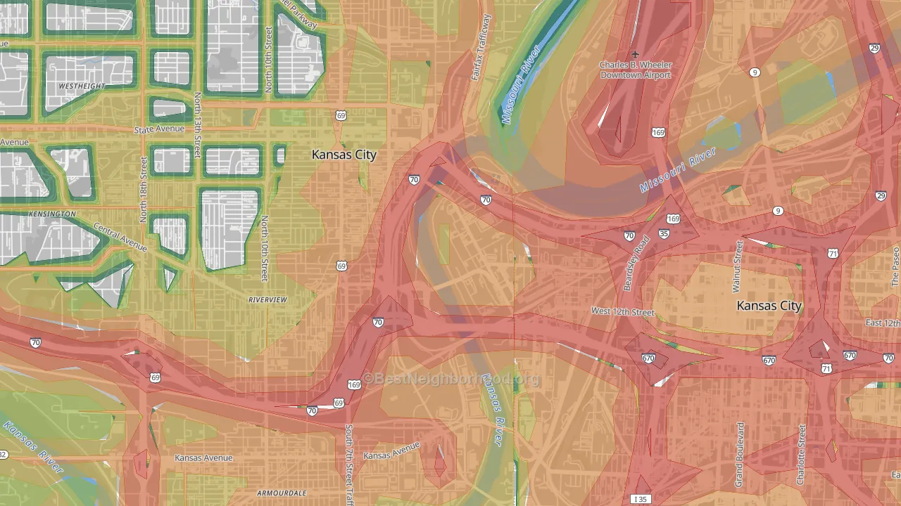 66118, KS Map of Noise Levels in 66118